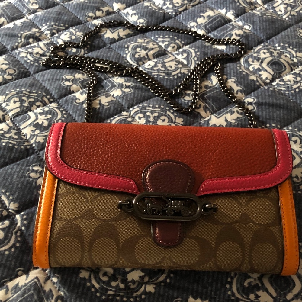 Coach Multicolor Crossbody Bag - Red, Pink, Orange, Brown